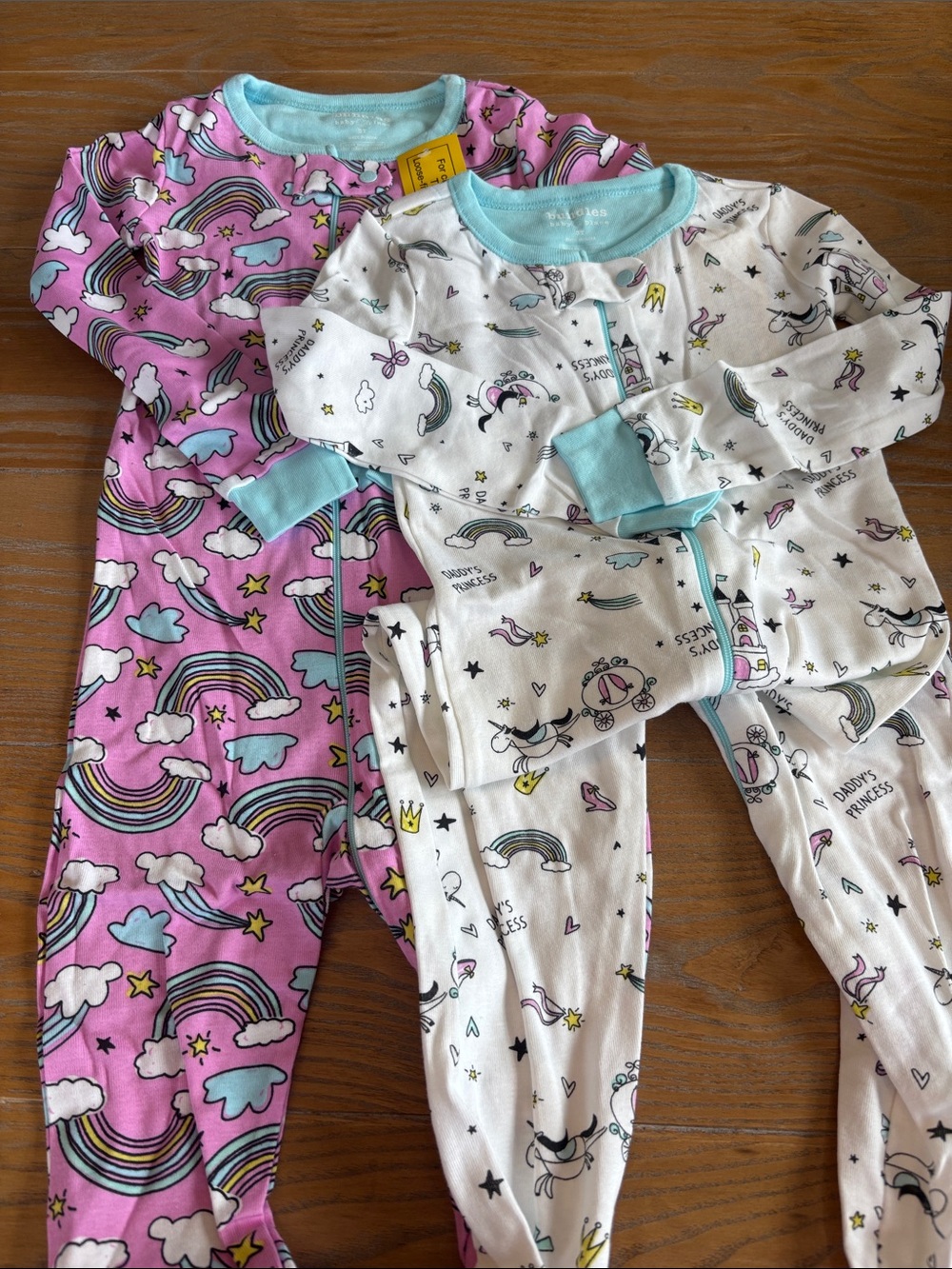 Pink Rainbow & Cloud Footed Zip Sleeper